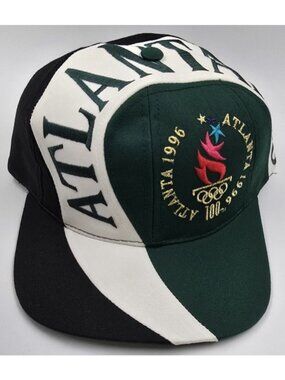Vintage Eastport Atlanta 1996 Olympics Green White Black Snapback Hat Cap Rare